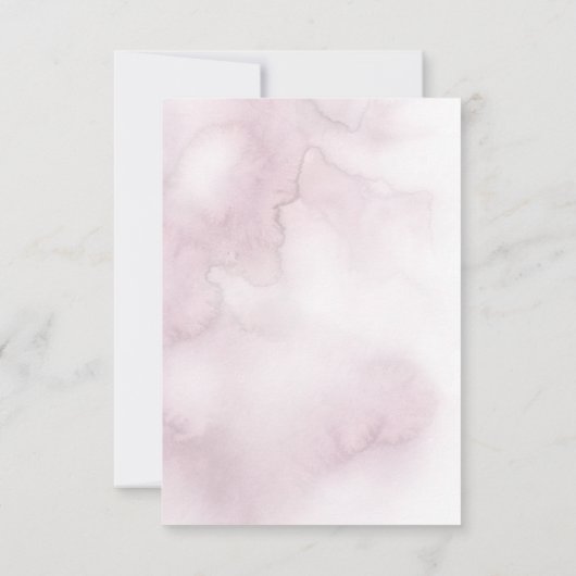 Blush Pink Wasserfarbe Wash Grau Willow RSVP Karte (Rückseite)