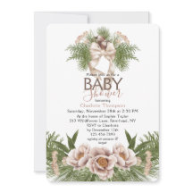 Blush Pink Wasserfarbe Winter Floral Baby Dusche