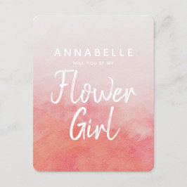 Blush Pink Wasserfarbe wirst du mein Blumenmädchen Einladung