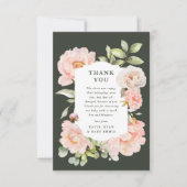 Blush Pink Wasserfarben BläsernBaby Dusche Dankeskarte (Vorderseite)