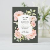 Blush Pink Wasserfarben BläsernBaby Dusche Dankeskarte (Stehend Vorderseite)