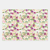 Blush Pink Wasserfarben Floral Gold Glam Geschenkpapier Set (Vorderseite)