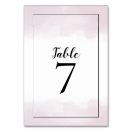 Blush Pink Wasserfarben Schwarzes Skript Hochzeit Tischnummer