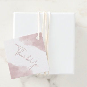 Blush Pink Watercolor Babydusche Danke Geschenkanhänger