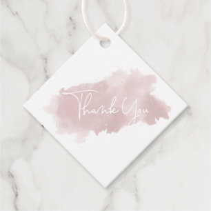 Blush Pink Watercolor Babydusche Danke Geschenkanhänger