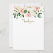 Blush Pink Watercolor Babydusche Danke Karte (Vorderseite)