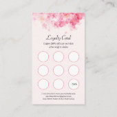 Blush Pink Watercolor Blume Makeup Artist Treuekarte (Rückseite)