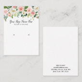 Blush Pink Watercolor-Blume mit Anzeige Visitenkarte (Vorne/Hinten)