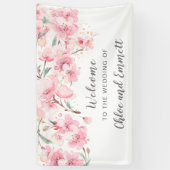 Blush Pink Watercolor Blumenzehen Banner (Vertikal)