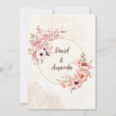 Blush Pink Watercolor Blumenzehen Einladung (Vorderseite)