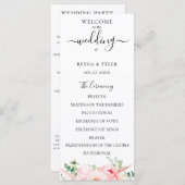 Blush Pink Watercolor Blumenzehen Programm (Vorne/Hinten)