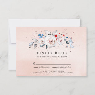 Blush Pink Watercolor Blumenzehen RSVP Karte