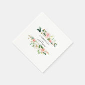 Blush Pink Watercolor Blumenzehen Serviette (Ecke)