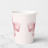 Blush Pink Watercolor Bow Baby Shower  Pappbecher (Rechts)