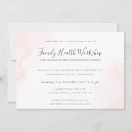 BLUSH PINK WATERCOLOR BRUSH STROKE WORKSHOP EVENT EINLADUNG