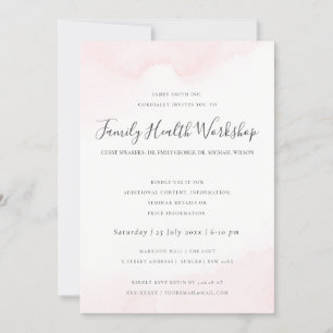 BLUSH PINK WATERCOLOR BRUSH STROKE WORKSHOP EVENT EINLADUNG