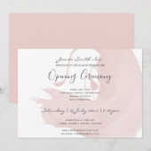 BLUSH PINK WATERCOLOR BRUSHSTROKE ÖFFNUNGSZEREMONI EINLADUNG (Vorne/Hinten)