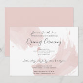 BLUSH PINK WATERCOLOR BRUSHSTROKE ÖFFNUNGSZEREMONI EINLADUNG (Vorne/Hinten)