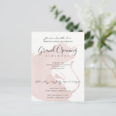 BLUSH PINK WATERCOLOR BRUSHSTROKE ÖFFNUNGSZEREMONI POSTKARTE (Stehend Vorderseite)