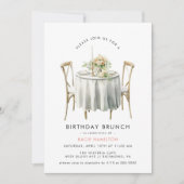 Blush Pink Watercolor | Cute Girly Birthday Brunch Einladung (Vorderseite)