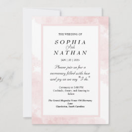 Blush Pink Watercolor Einladung zur Hochzeit