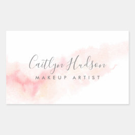Blush Pink Watercolor Feminine Business Card Rechteckiger Aufkleber