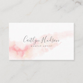 Blush Pink Watercolor Feminine Visitenkarte