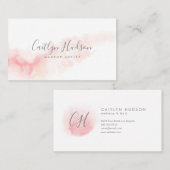 Blush Pink Watercolor Feminine Visitenkarte (Vorne/Hinten)