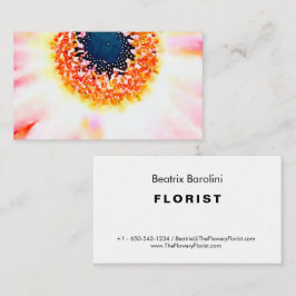 Blush Pink Watercolor Floral Daisy Business Card Visitenkarte