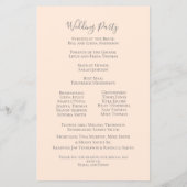 Blush Pink Watercolor Floral Wedding Program (Rückseite)