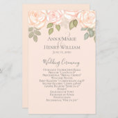 Blush Pink Watercolor Floral Wedding Program (Vorne/Hinten)