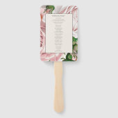 Blush Pink Watercolor Floral Wedding Program Fächer (Rückseite)