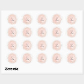 Blush Pink Watercolor Gem Paare Hochzeit Runder Aufkleber (Blatt)