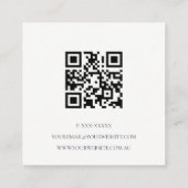 Blush Pink Watercolor Gold Circle QR Code Quadratische Visitenkarte (Rückseite)