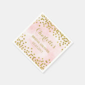 Blush Pink Watercolor Gold Confetti Brautparty Serviette (Ecke)