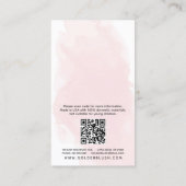 Blush Pink Watercolor Gold Ohrring Juwelendisplay Visitenkarte (Rückseite)