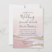 Blush Pink Watercolor Golden Foil Einladung zur Ho (Vorderseite)
