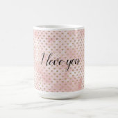 Blush Pink Watercolor Goldene Herzen Kaffeetasse (Mittel)