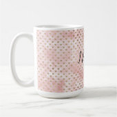 Blush Pink Watercolor Goldene Herzen Kaffeetasse (Links)