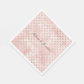 Blush Pink Watercolor Goldene Herzen Serviette (Ecke)