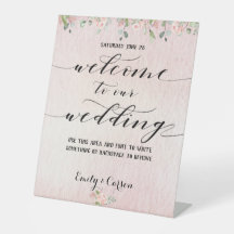 Blush Pink Watercolor Grüne Begrüßung