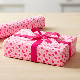 Blush Pink Watercolor Hearts Valentine Gift Geschenkpapier