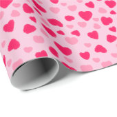Blush Pink Watercolor Hearts Valentine Gift Geschenkpapier (Rolleneckpunkt)
