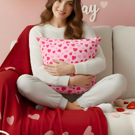 Blush Pink Watercolor Hearts Valentine Gift Kissen