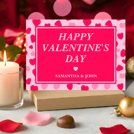 Blush Pink Watercolor Hearts Valentine’s Gift Feiertagskarte