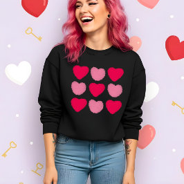 Blush Pink Watercolor Hearts Valentine’s Gift Sweatshirt