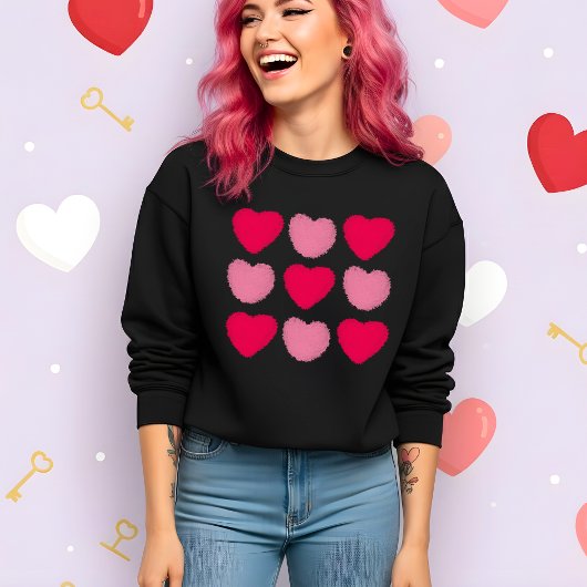 Blush Pink Watercolor Hearts Valentine’s Gift Sweatshirt