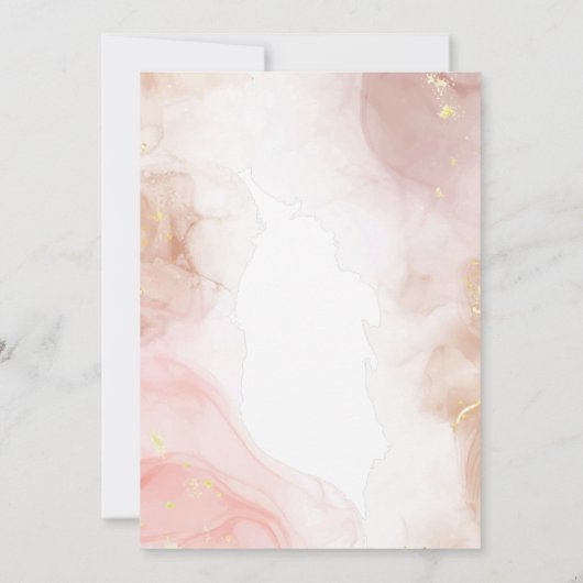 Blush Pink Watercolor Herzenskript-Brautparty Einladung (Rückseite)