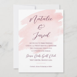 Blush Pink Watercolor Hochzeit Einladung