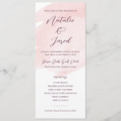 Blush Pink Watercolor Hochzeit Programm (Vorderseite)